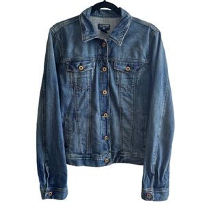 y2k Polo Jeans Co. Ralph Lauren Blue Denim Jacket Distressed Classic 00s 2000s